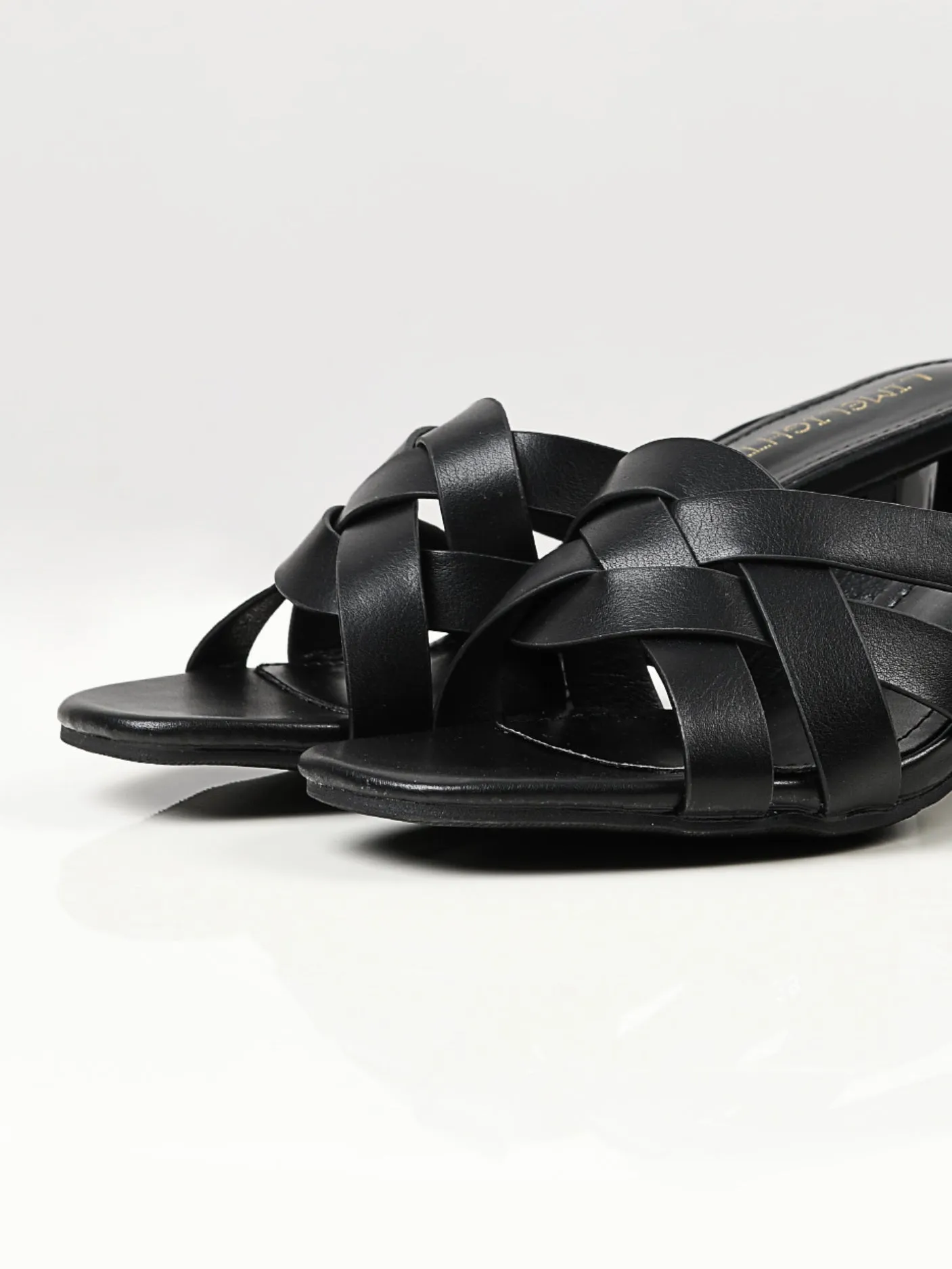 Crisscross Block Heels - Black