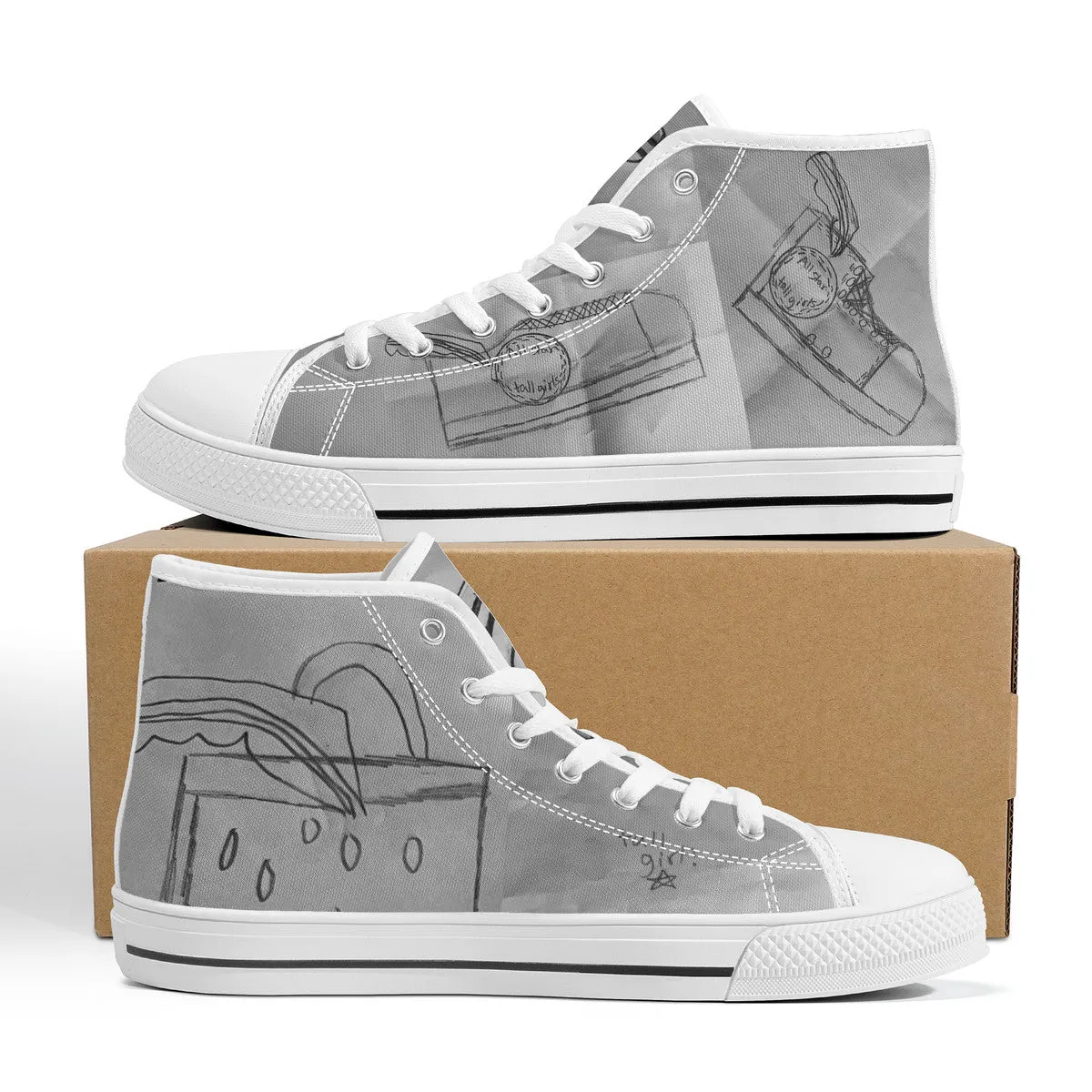 Custom Sketch Drawings | High Top Customized | Shoe Zero