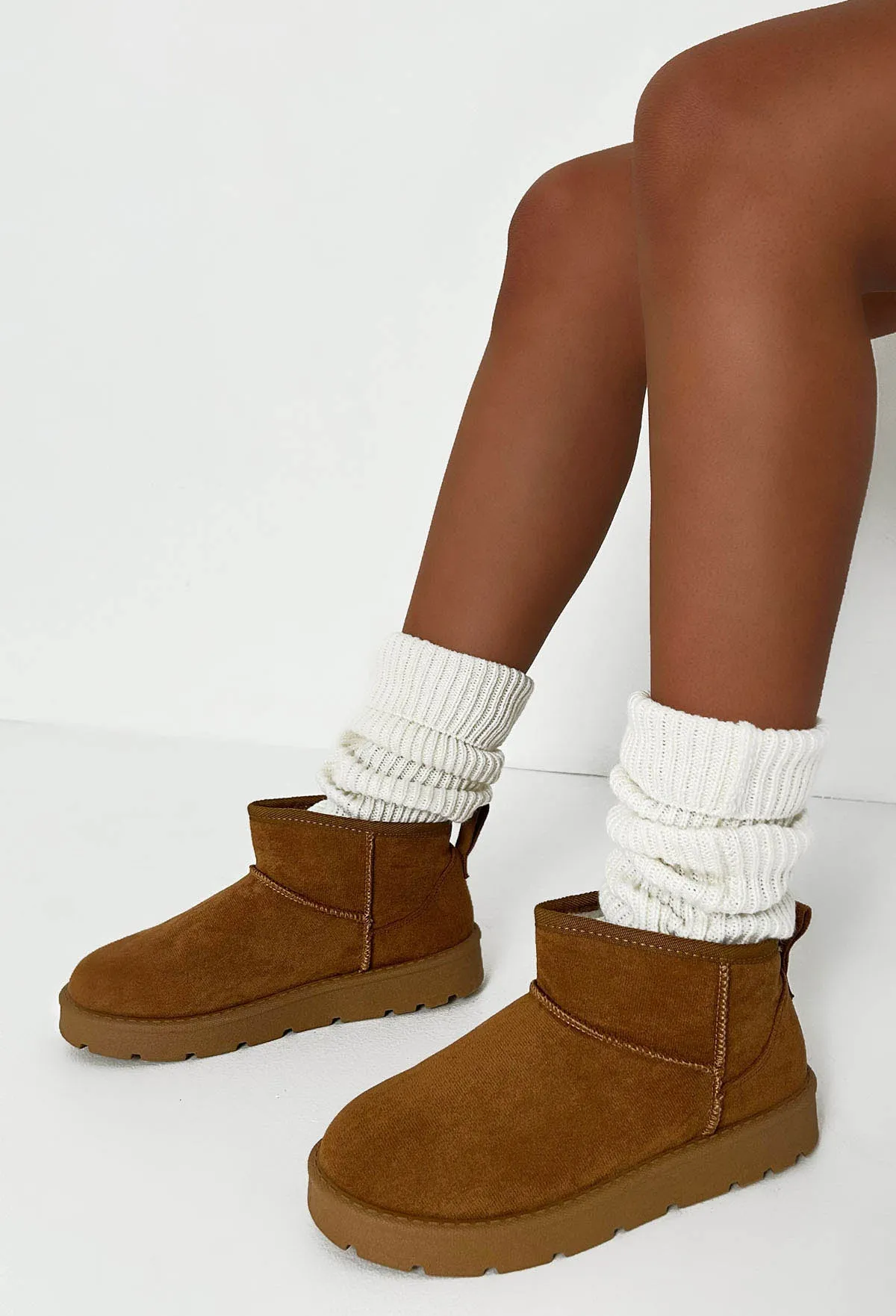 Cute Babe Chestnut Faux Fur Lining Cosy Boots