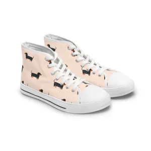 Cute Dachshund Dog Women's High Top Sneakers