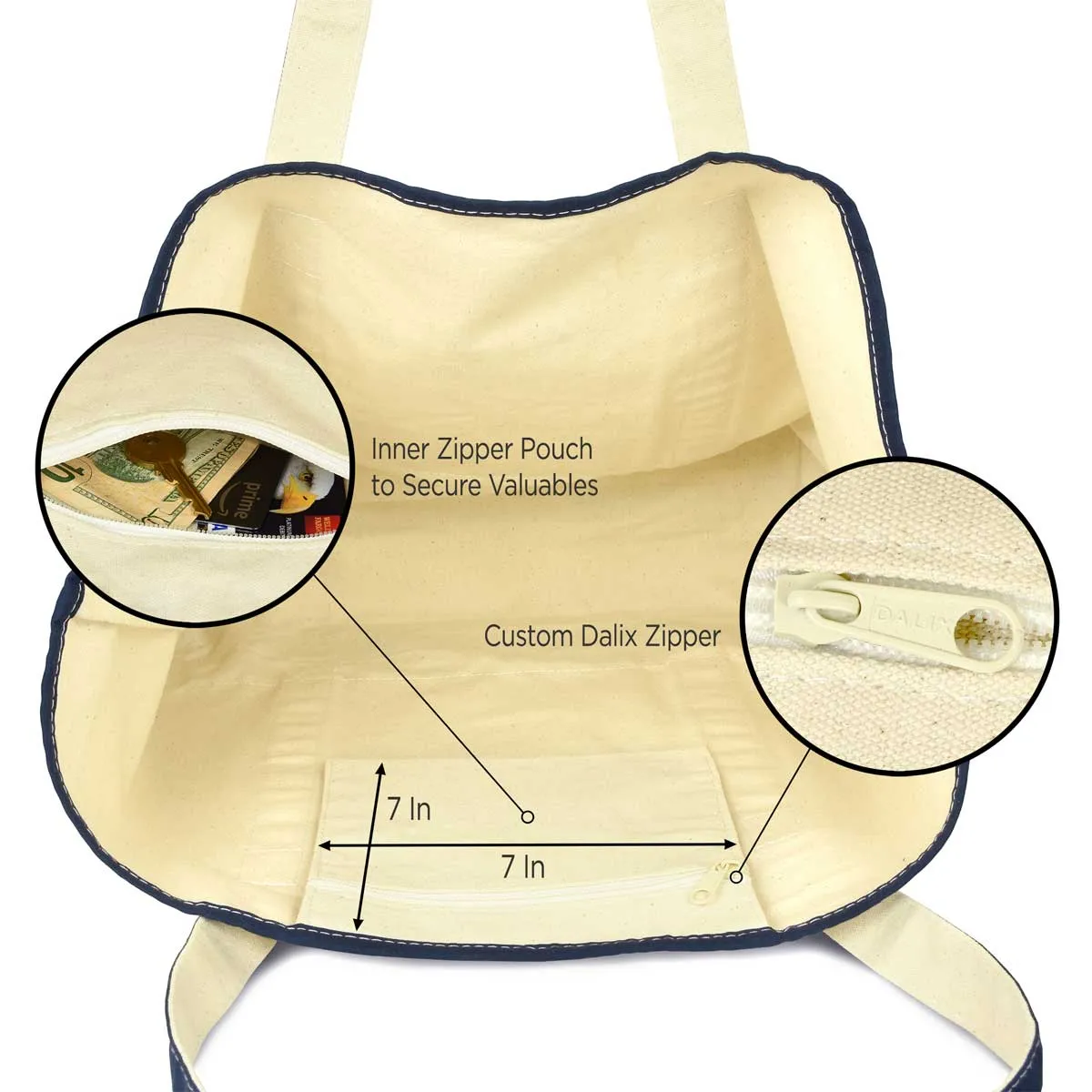 Dalix 22" Soft Canvas Tote Bag