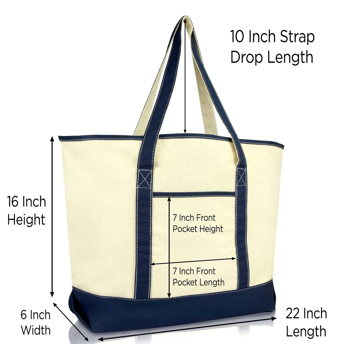 Dalix 22" Soft Canvas Tote Bag