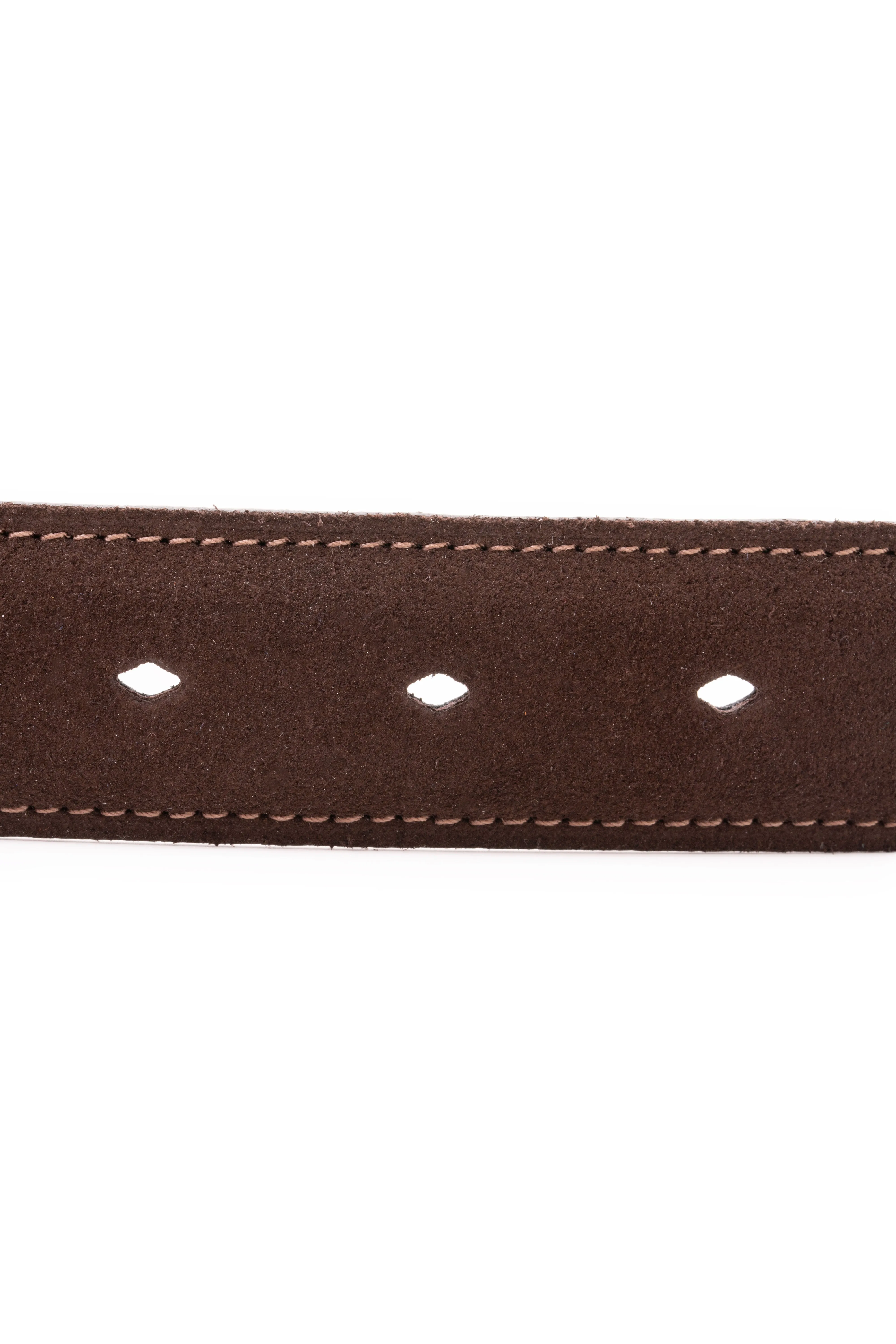 Dark Chocolate Brown Suede Calf Leather Belt