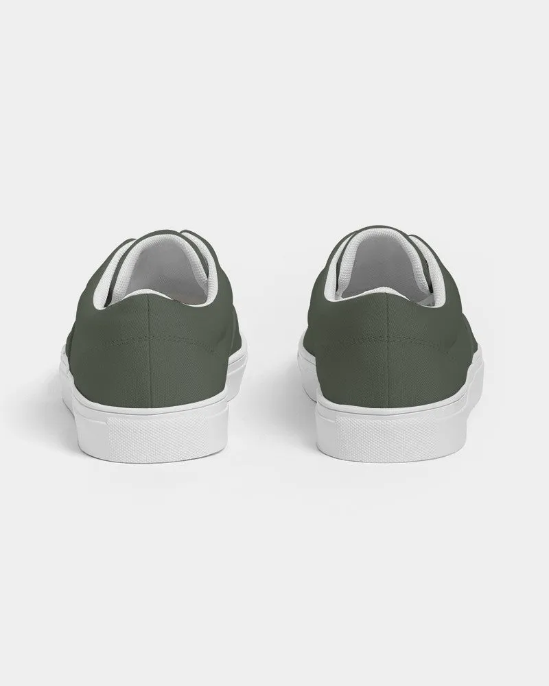 Dark Warm Green Men's Canvas Sneakers | Men's | Dark Pale Pastel Warm Green | C15M0Y30K80