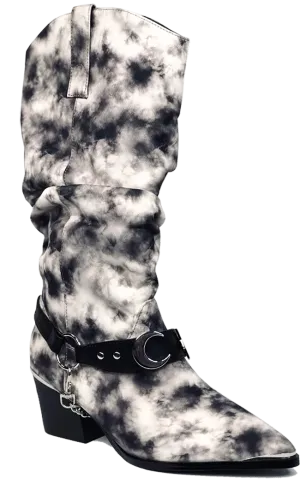 Death Proof Black Tie Dye Boots