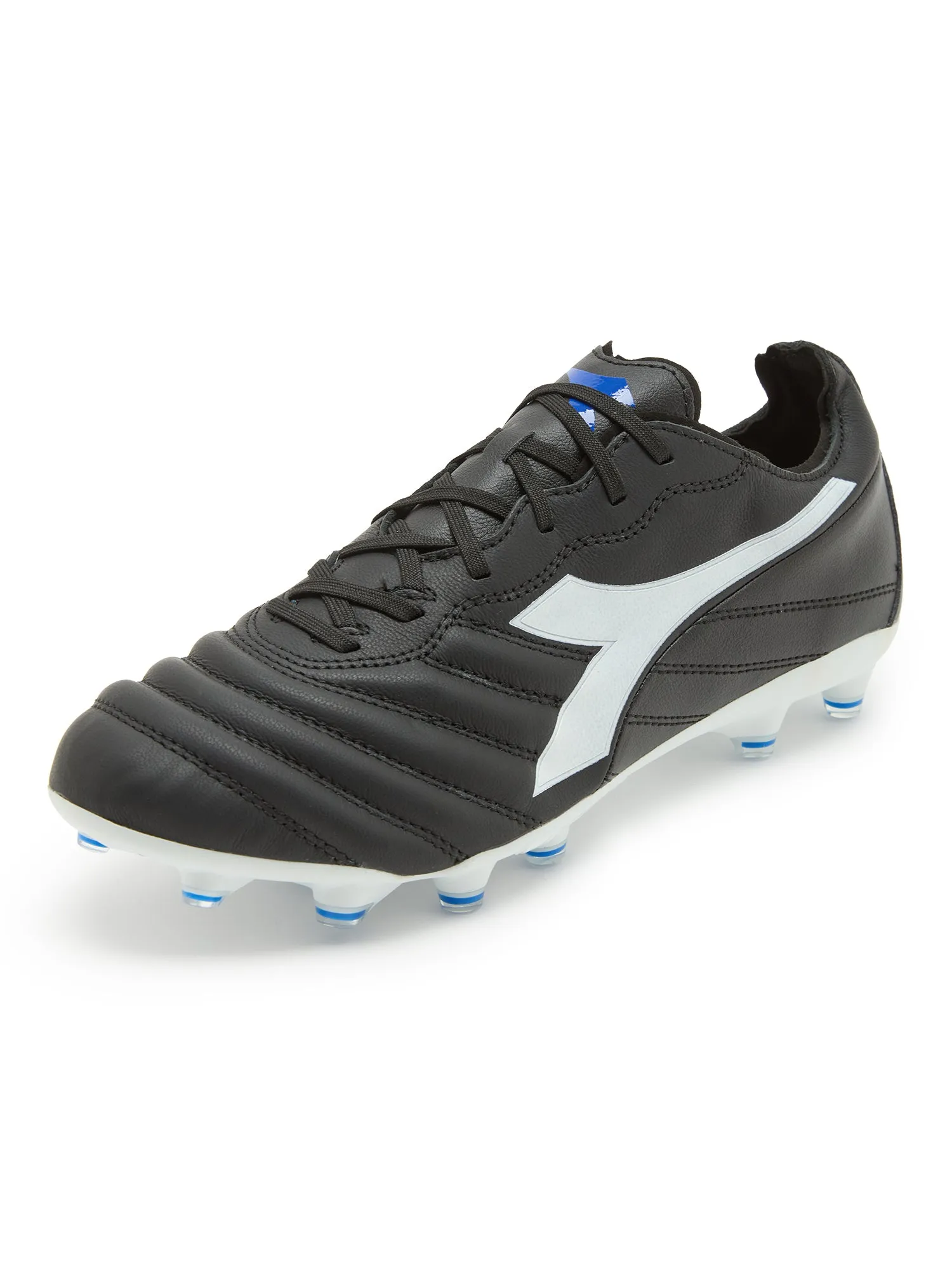 Diadora Brasil Elite 2 LT LP12 Soccer Cleats (black/white/royal blue)