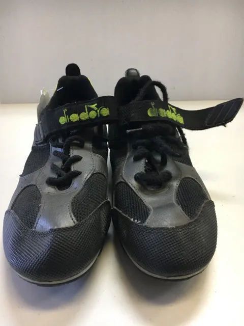 Diadora Mens Black/Gray Size 7 / Size 40 Used MTB Biking Shoes