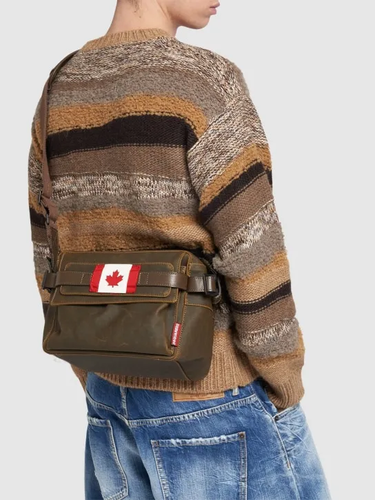 Dsquared2   Canadian flag canvas crossbody bag 