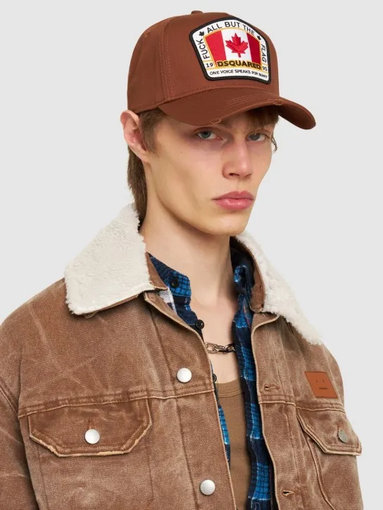 Dsquared2   Flag patch cotton canvas baseball hat 