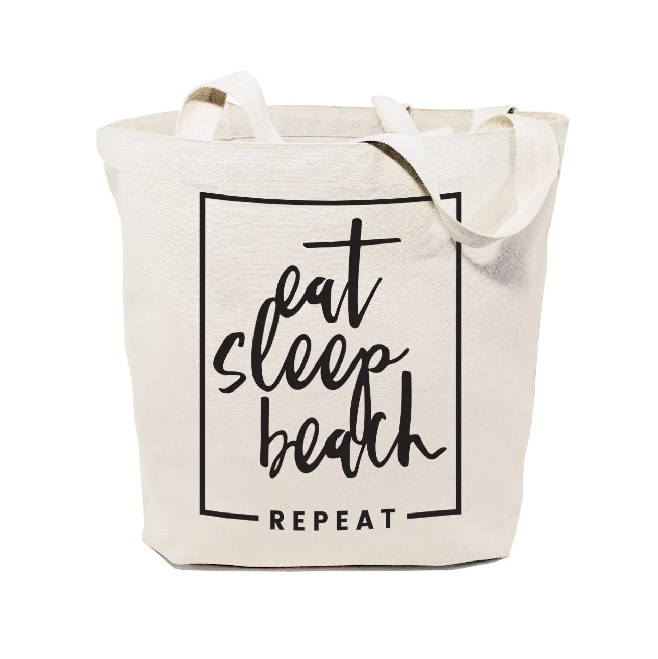 Eat, Sleep, Beach, Repeat Cotton Canvas Tote Bag by The Cotton & Canvas Co.