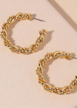 Eden Twisted Hoops - Gold