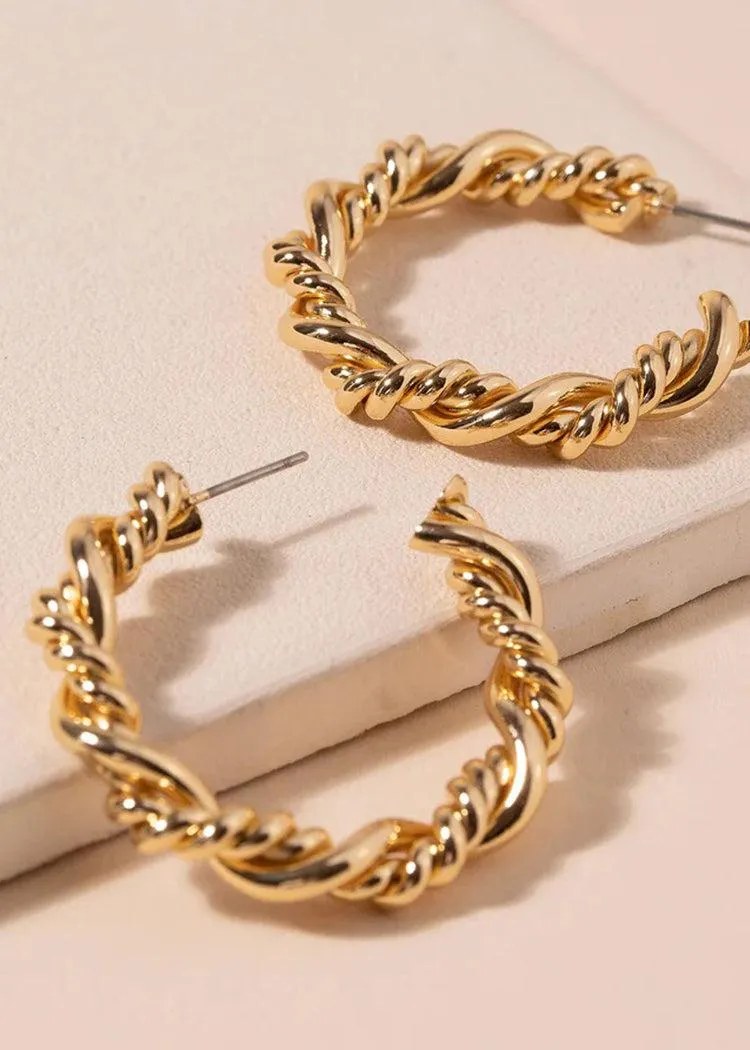 Eden Twisted Hoops - Gold