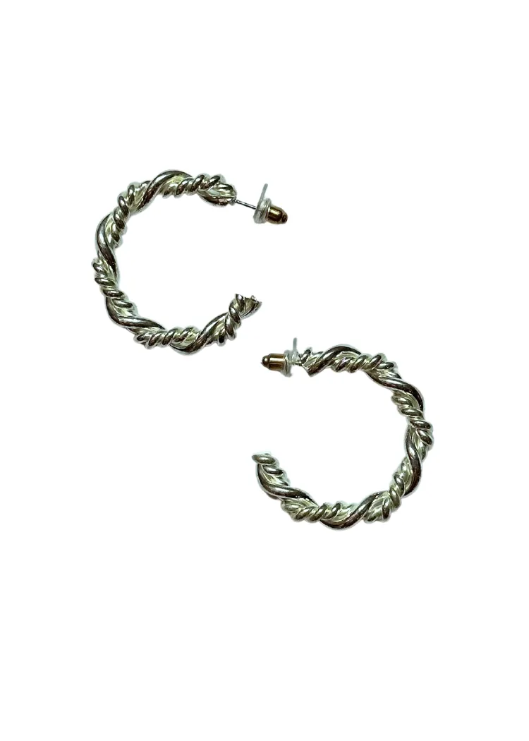 Eden Twisted Hoops - Silver