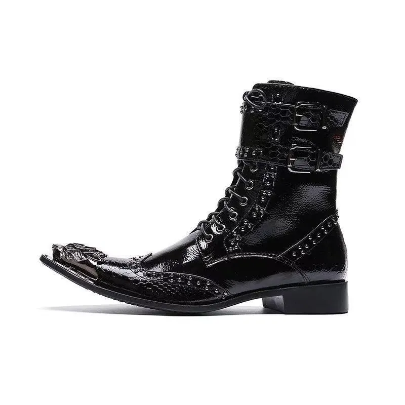 Elegant Pointed-Toe Men's Ankle Boots