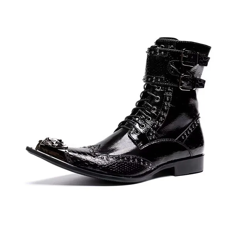 Elegant Pointed-Toe Men's Ankle Boots