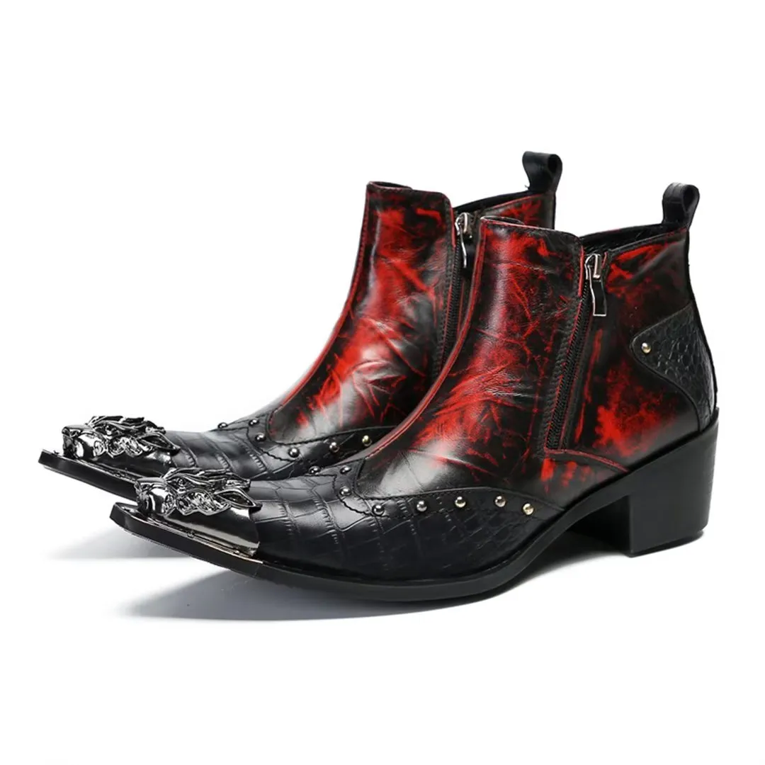 EliteChic Exotic Zippered Leather Boots