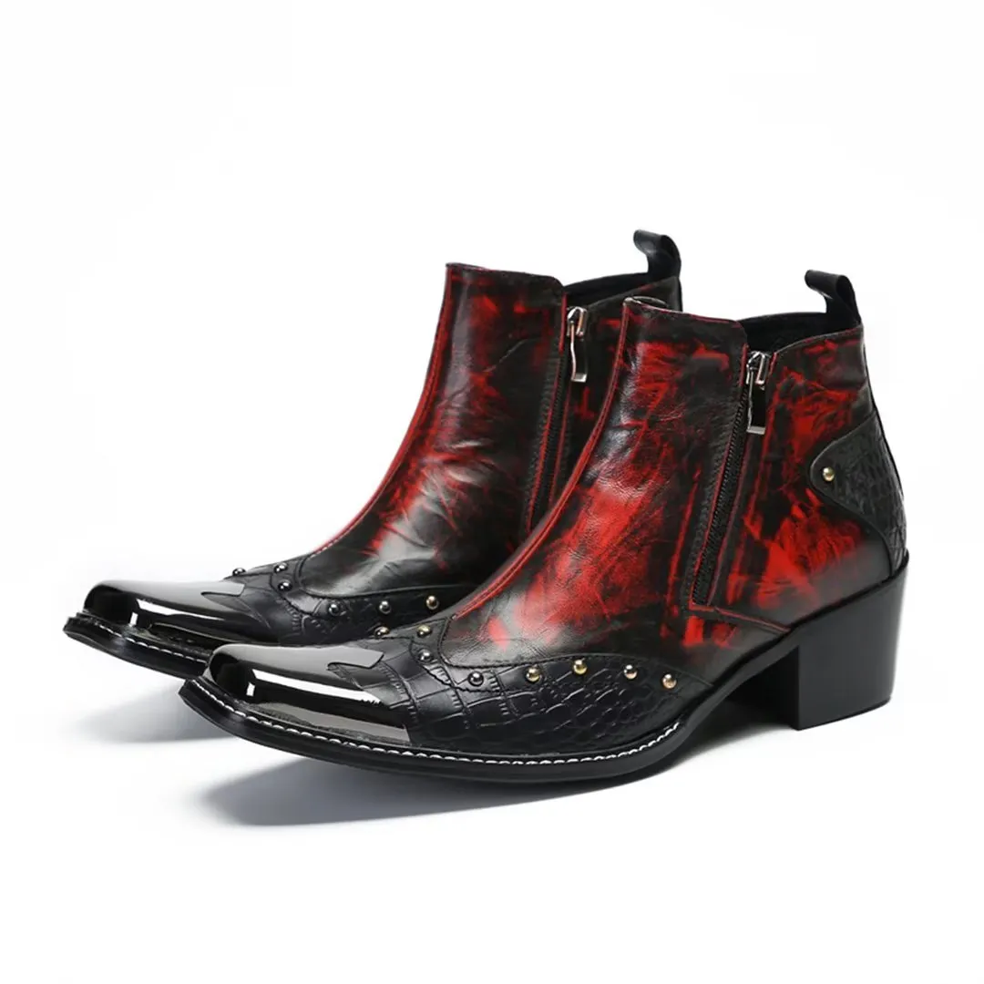 EliteChic Exotic Zippered Leather Boots