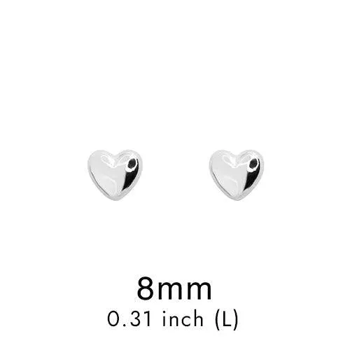 Empire Cove 14K Gold Sterling Silver Dipped Jewelry Heart Shaped Stud Earrings Minimalist