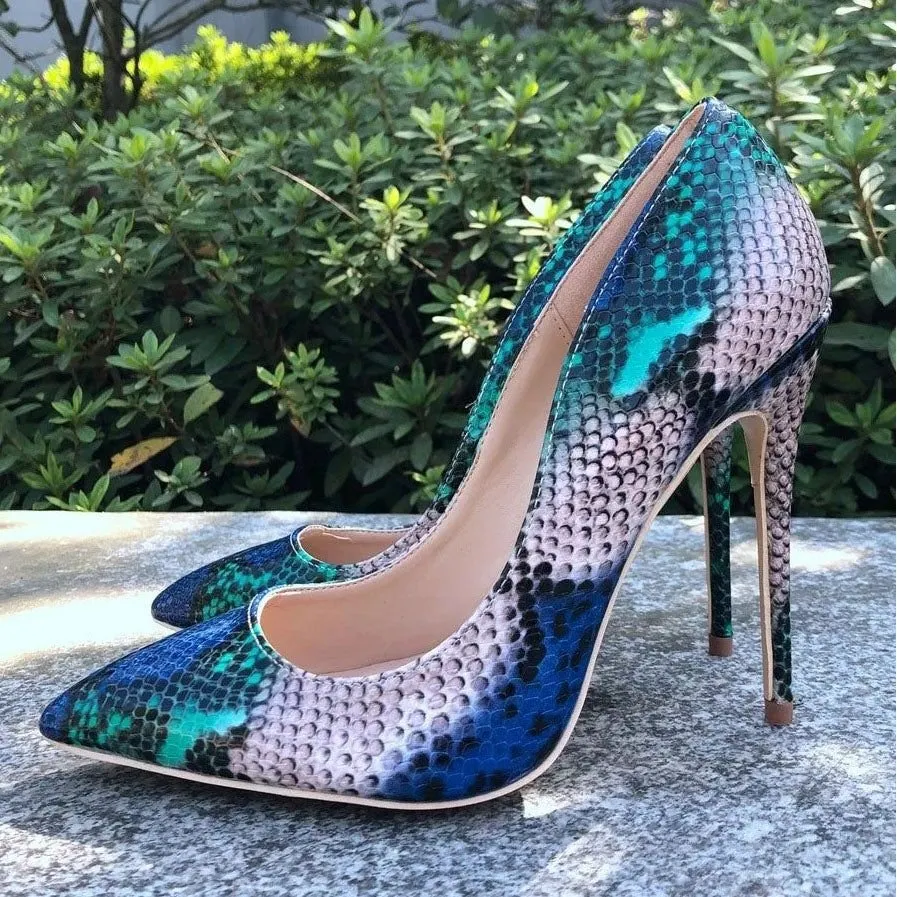 Exotic Serpent Chic Pointed Toe Party Pumps