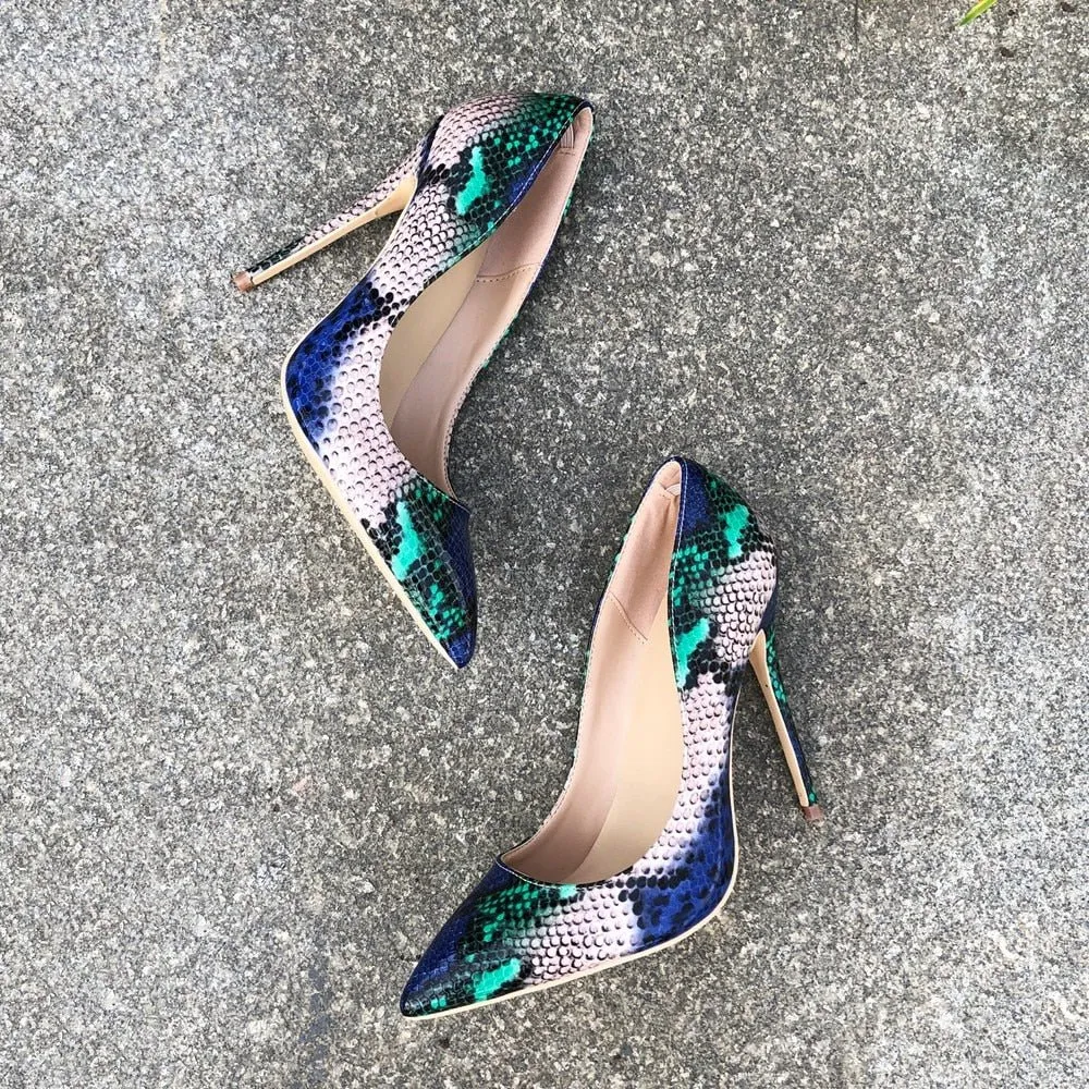 Exotic Serpent Chic Pointed Toe Party Pumps