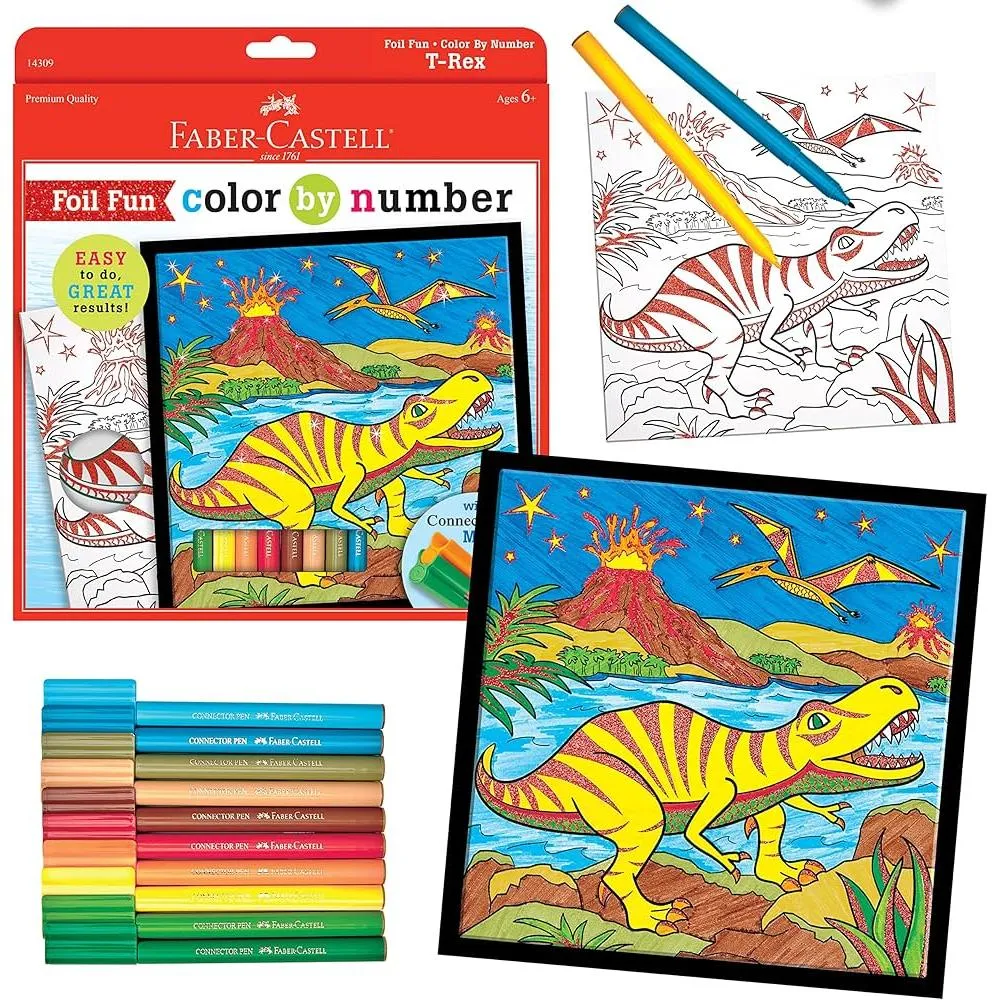 Faber Castell Foil Fun Colour by Number T-Rex