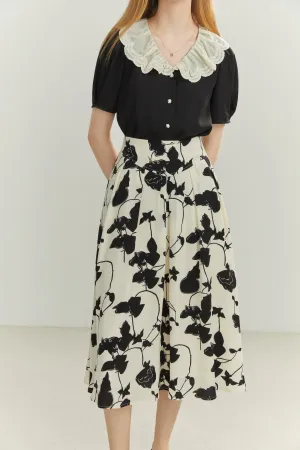 Fansilanen | Luana Floral Print Flare Skirt