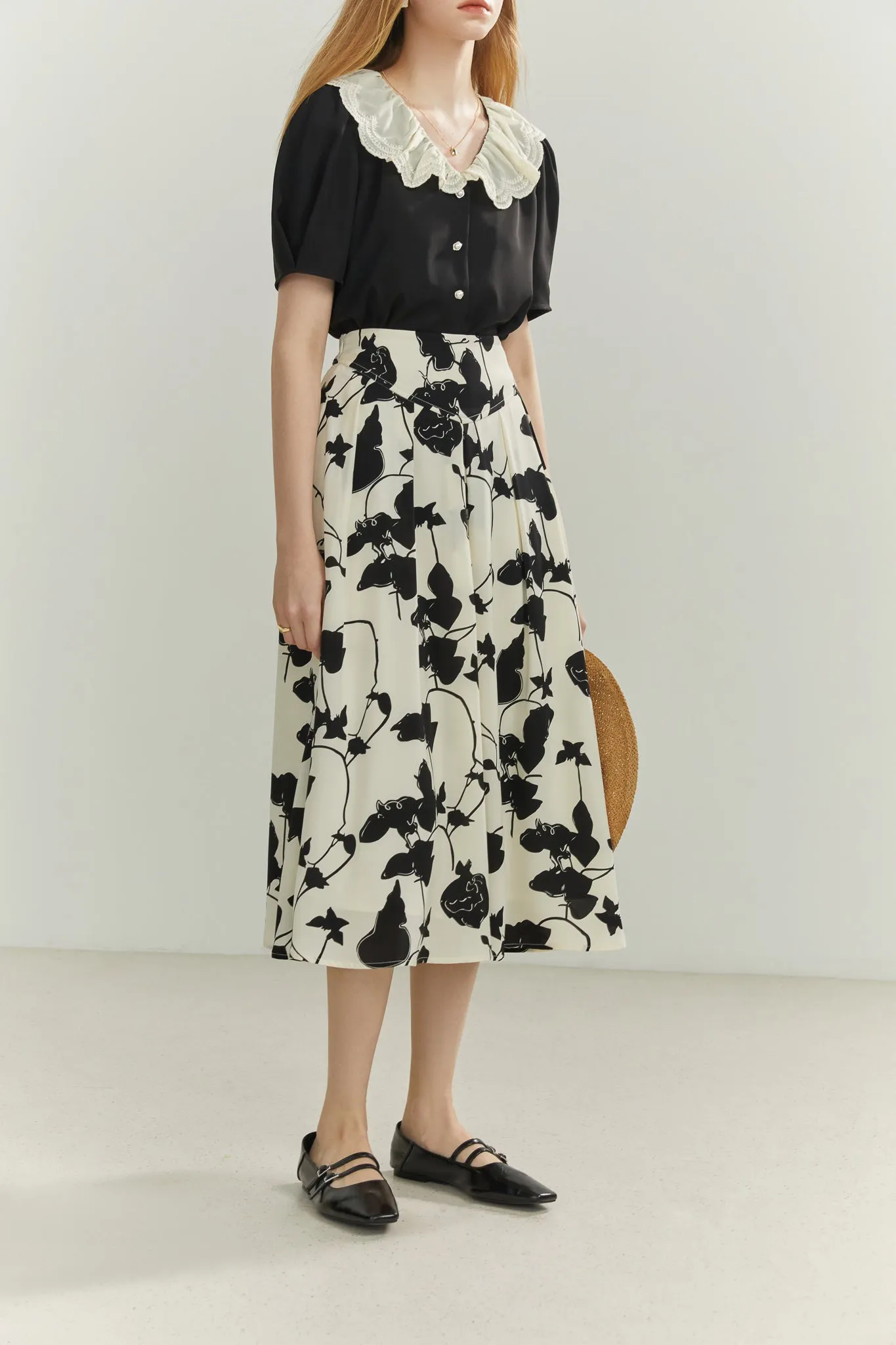 Fansilanen | Luana Floral Print Flare Skirt