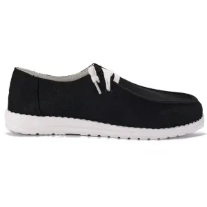 Fashion Women's Black Shoes With White Lace