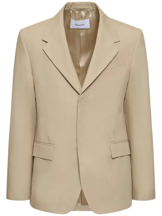 Ferragamo   Brushed cotton canvas blazer 