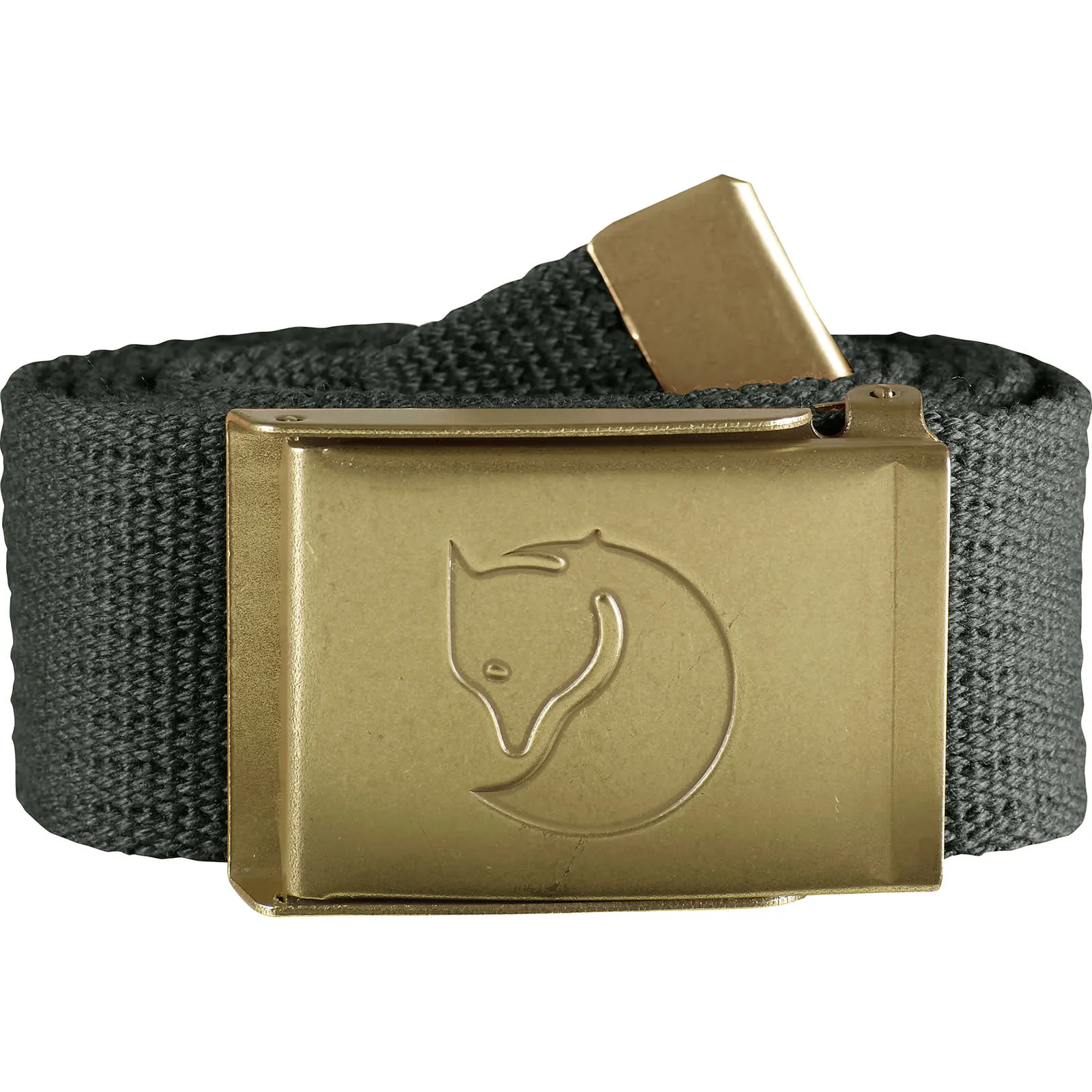 Fjällräven Canvas Brass Belt 4 cm Mountain Grey | Buy Fjällräven Canvas Brass Belt 4 cm Mountain Grey here | Outnorth