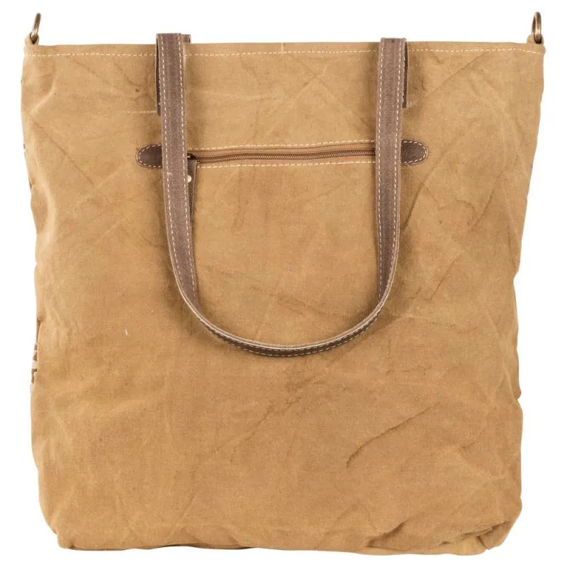 Floral Pattern Tan Tote