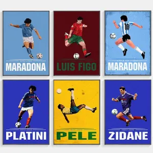 Football Soccer Star Legends Wall Art Canvas Prints