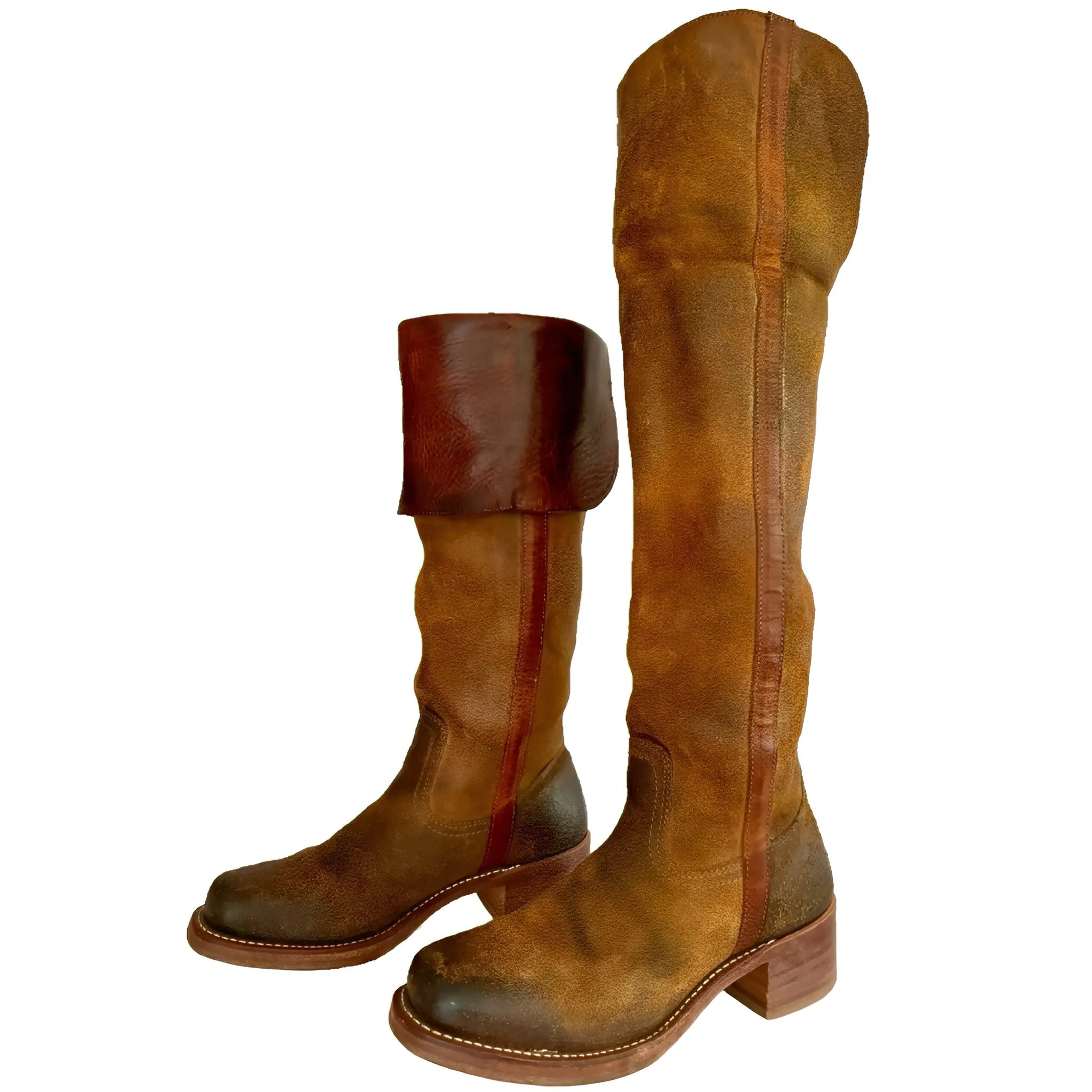 FRYE Vintage Campus Over the Knee OTK Brown Western Boots