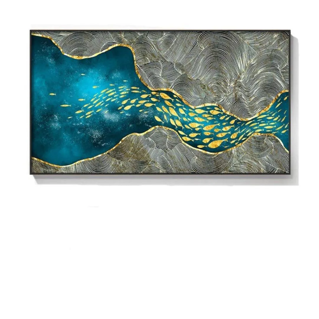 Golden Fish Canvas Wall Art Prints (70x122cm)