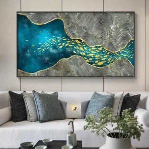 Golden Fish Canvas Wall Art Prints (70x122cm)