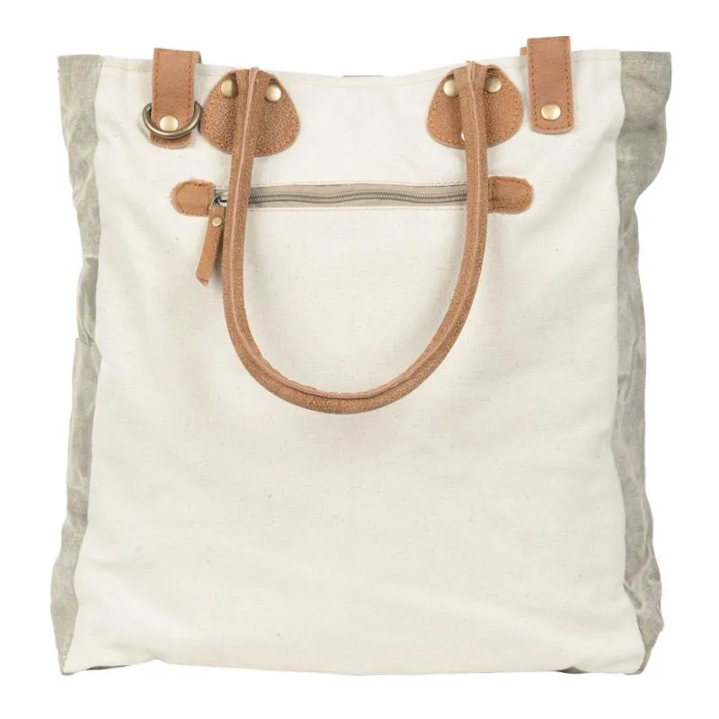 Grey Canvas Pattern Tote