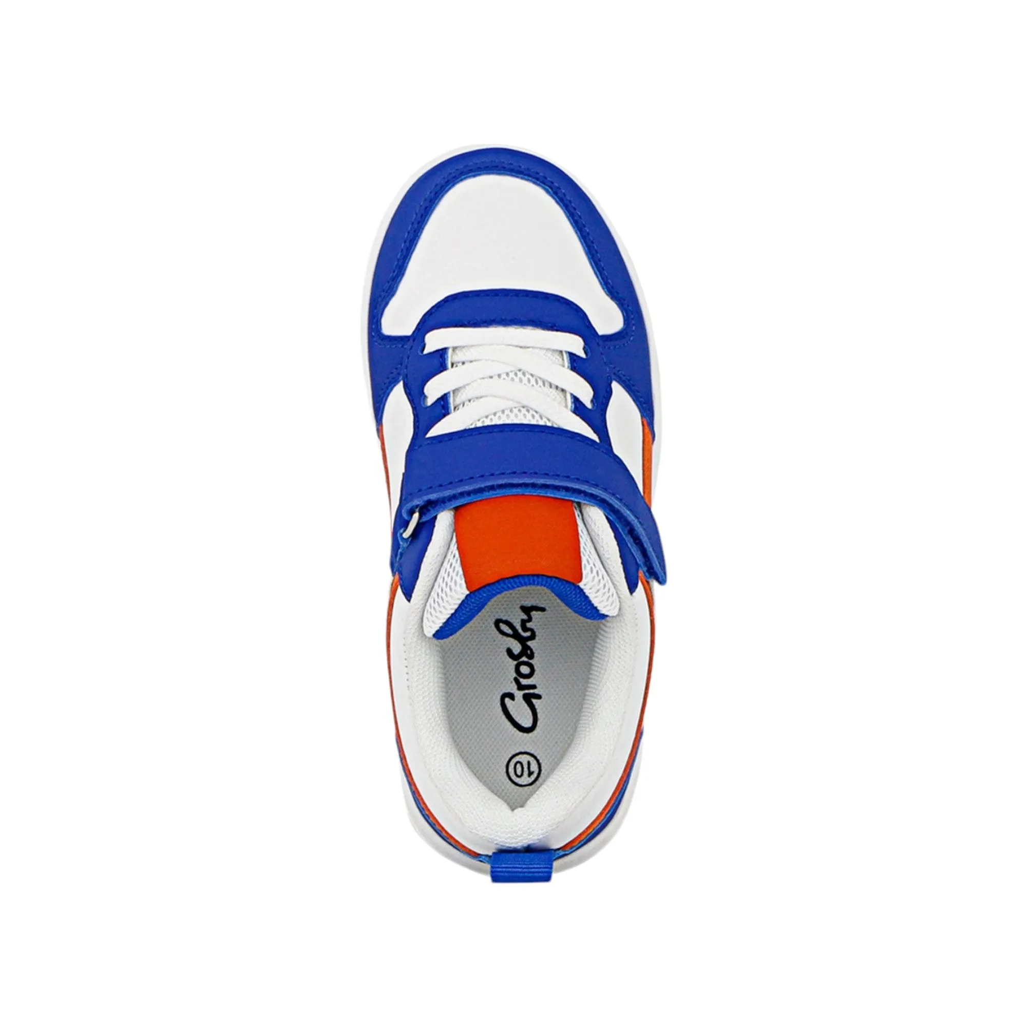 Grosby Kids Hoop B Blue/ White/ Orange Sneakers Velcro Shoes