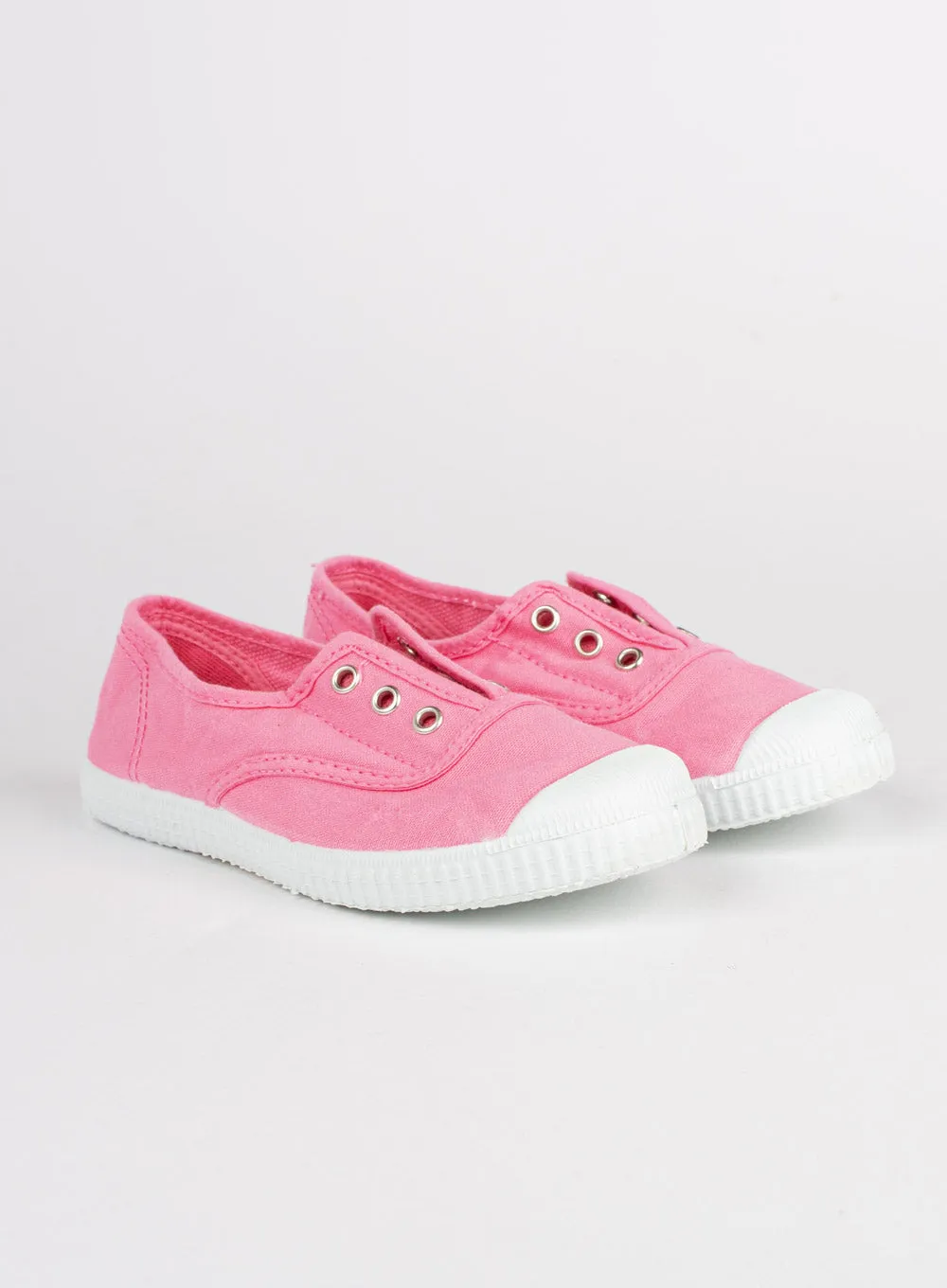 Hampton Canvas Plum Plimsolls in Bonbon Pink