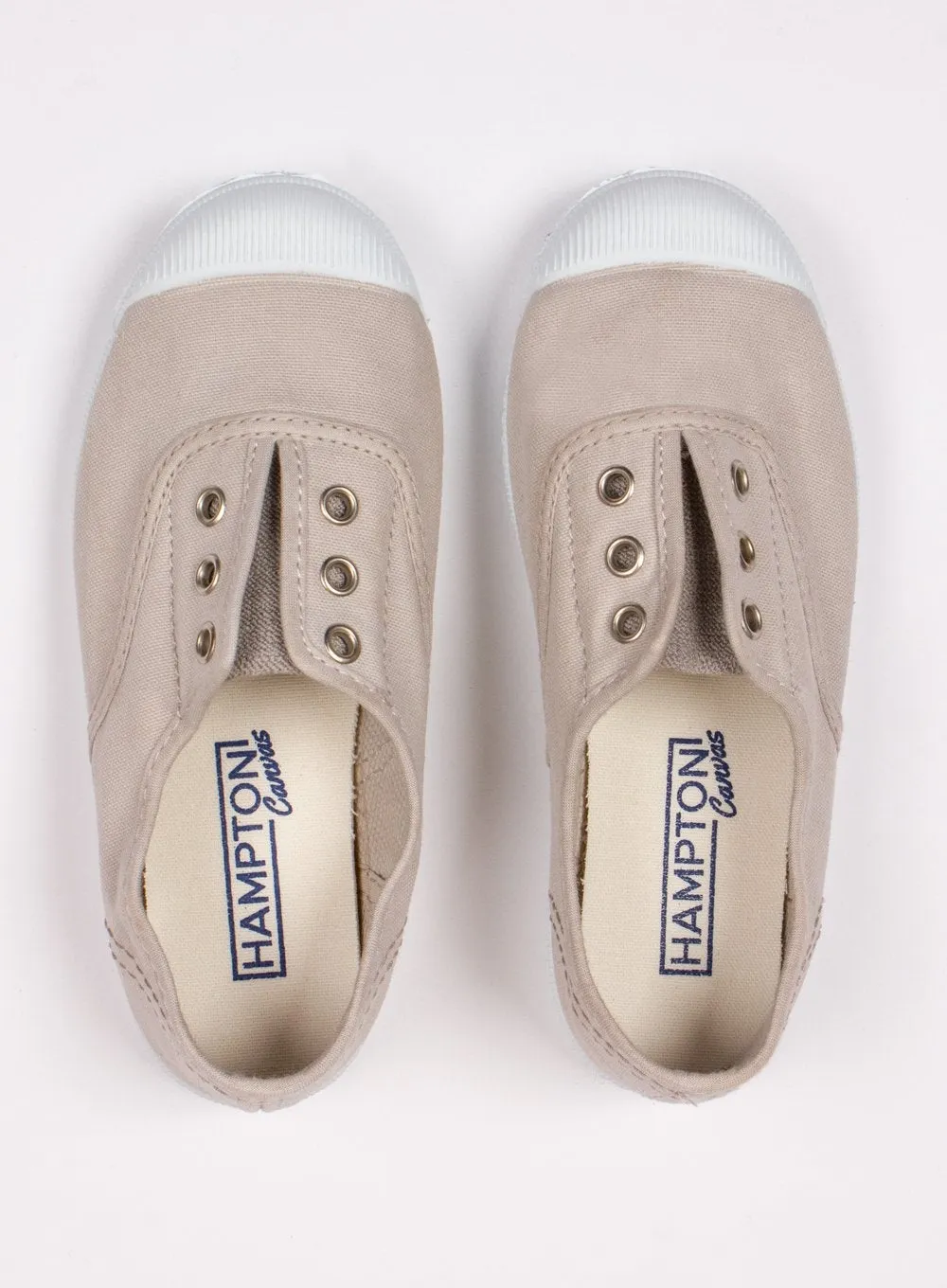 Hampton Canvas Plum Plimsolls in Putty