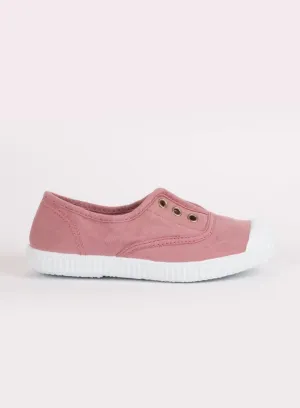 Hampton Canvas Plum Plimsolls in Rosa