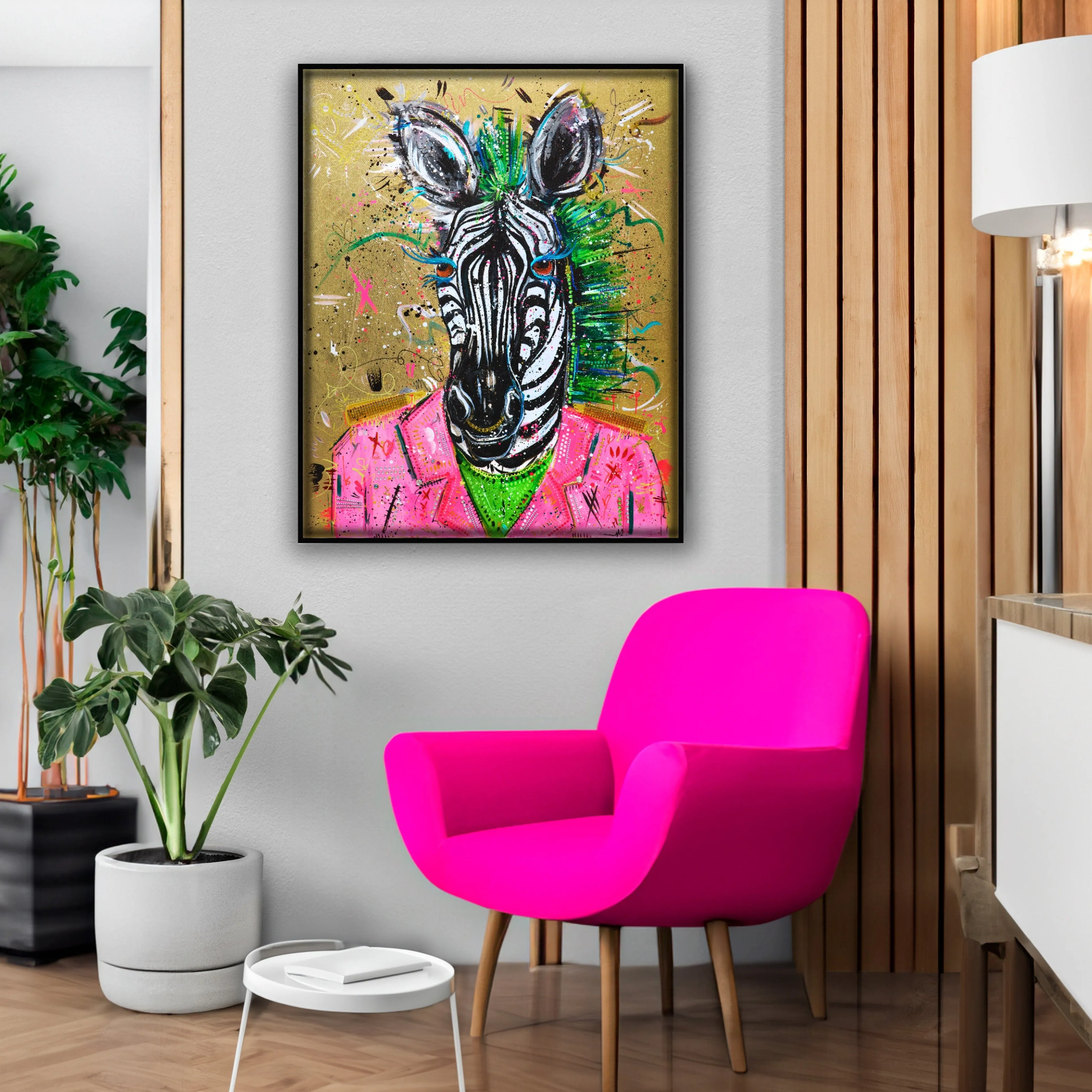 Hand Embellished Metallic Zion the Zebra