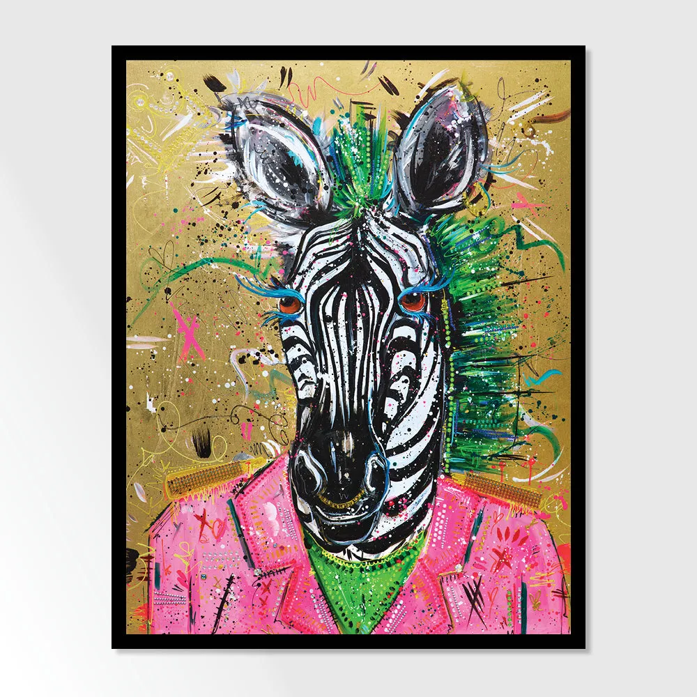 Hand Embellished Metallic Zion the Zebra