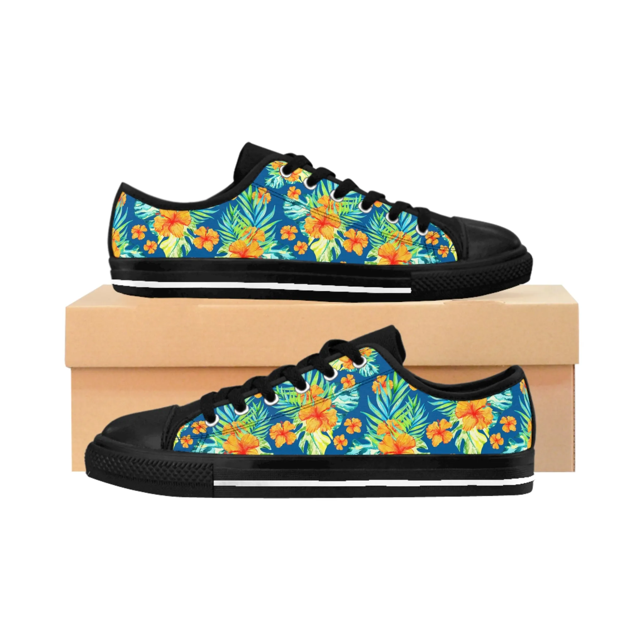 Hibiscus Orange Flowers Women's Sneakers