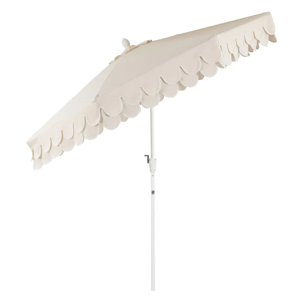 Hooli 9 ft. Classic MidCentury Scalloped Fringe Market Patio Umbrella