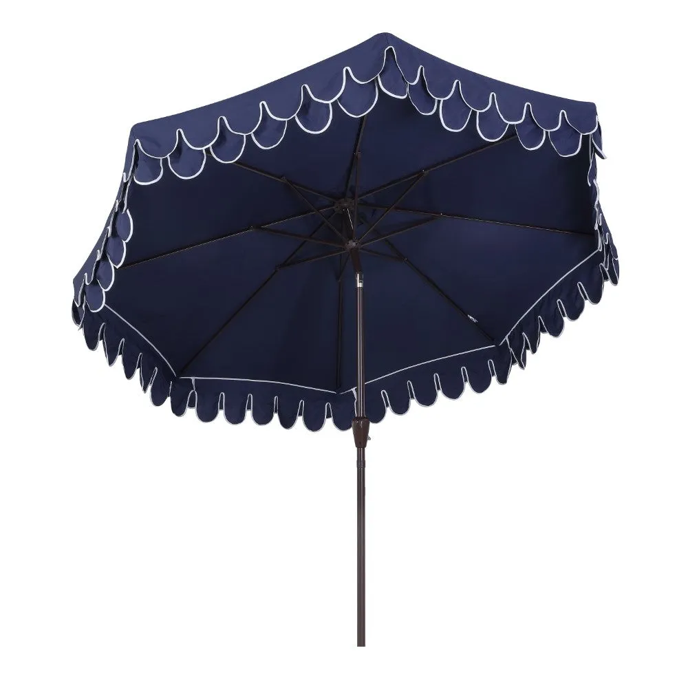 Hooli 9 ft. Classic MidCentury Scalloped Fringe Market Patio Umbrella