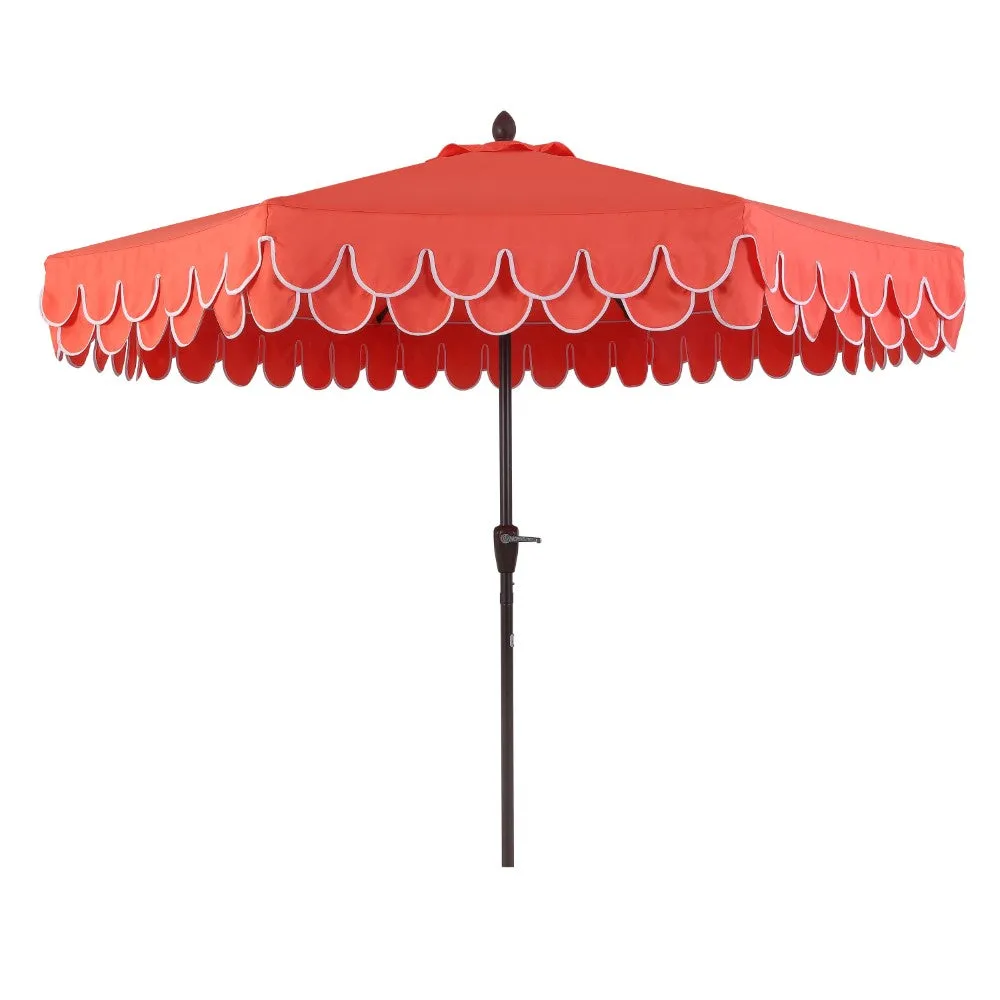 Hooli 9 ft. Classic MidCentury Scalloped Fringe Market Patio Umbrella