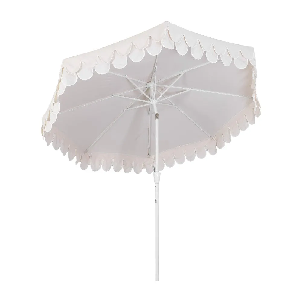 Hooli 9 ft. Classic MidCentury Scalloped Fringe Market Patio Umbrella