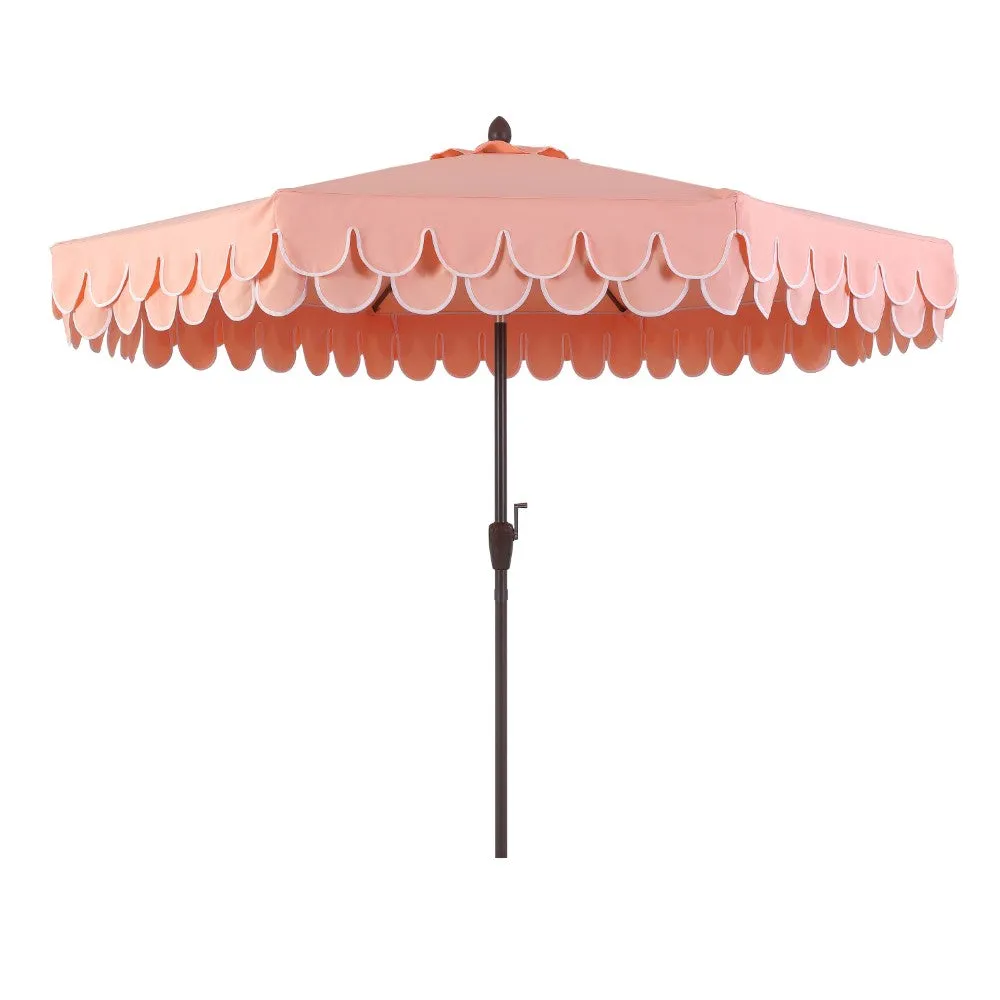 Hooli 9 ft. Classic MidCentury Scalloped Fringe Market Patio Umbrella