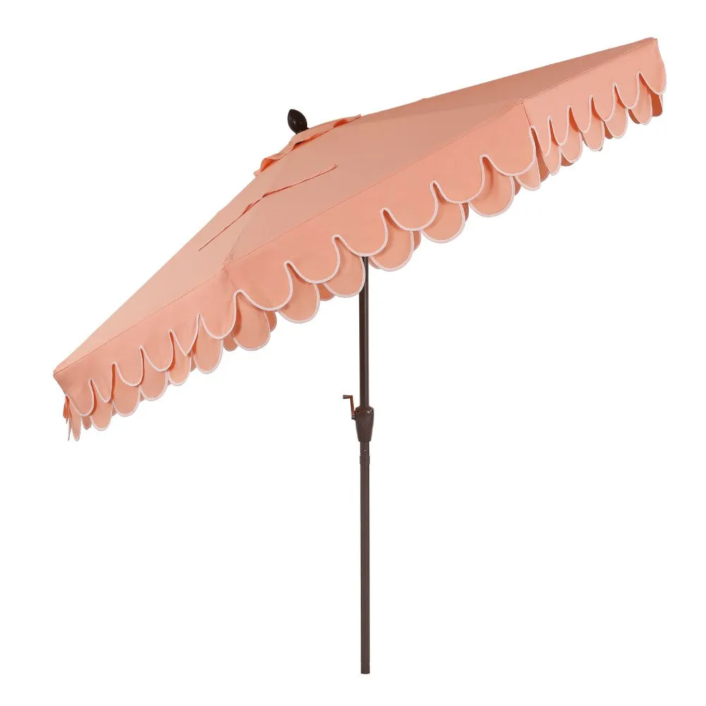 Hooli 9 ft. Classic MidCentury Scalloped Fringe Market Patio Umbrella