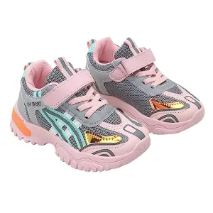 Hopscotch Girls Padded Text Print Athletic Shoes in Pink Color, UK:10 (KRD-4397886)